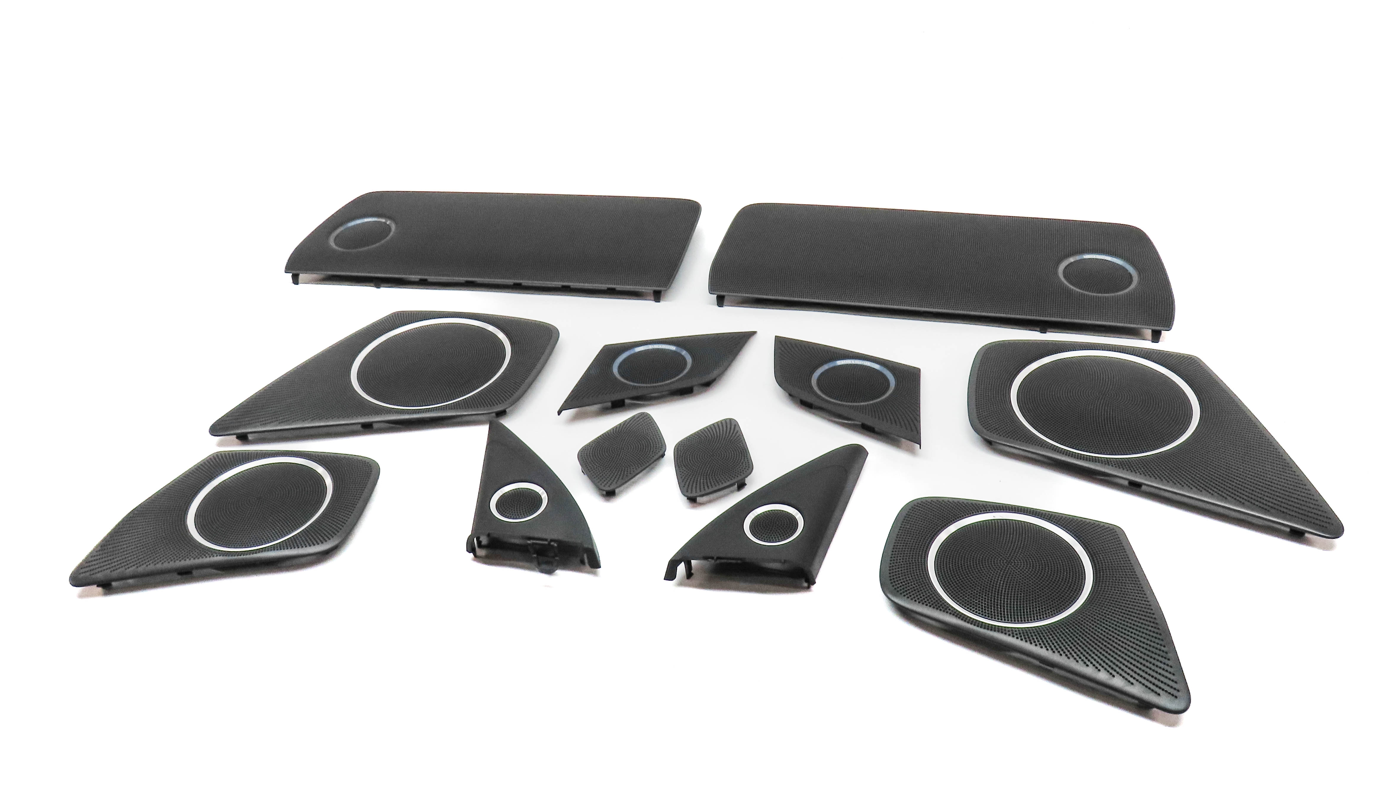 2013 AUDI S4 (B8 8K) BANG & OLUFSEN SPEAKER GRILLE TRIM COVER SET/ 12 (BLACK) — exact item pictured